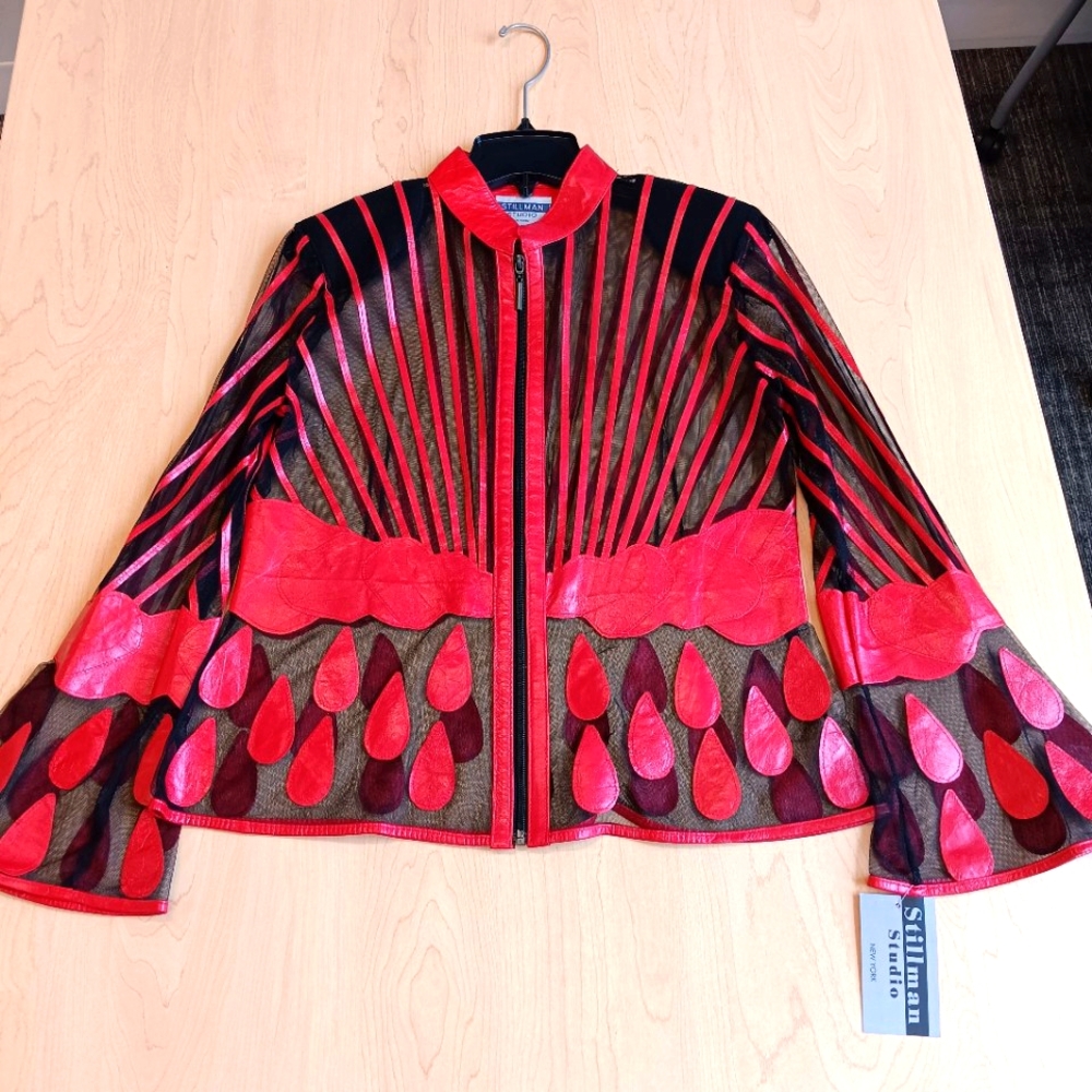 Stillman Studio "M" Candy Apple Red Genuine Lamb Skin Womans Jacket.